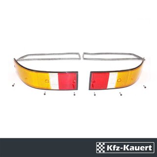 JP Glas Rcklicht SCHWARZER Rand komplett SET passend fr Porsche 911Heckleuchte